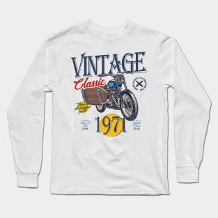 Vintage, Born 1971, Birthday, Classic Retro Motorbike Long Sleeve T-Shirt